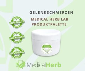 Hyaluronsäure bei Arthrose-Gelenkschmerzen, Hausmittel gegen Arthrose-Salbe, Behandlung Fingerarthrose mit Salbe, Salbenbehandlung bei Kniearthrose,. Medical Herb Lab
